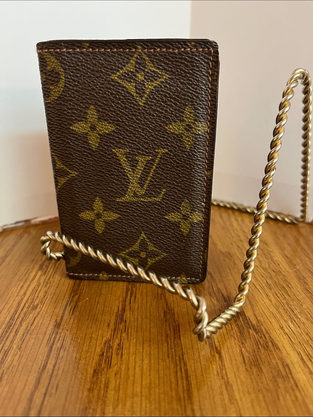 Louis Vuitton Monogram Vertical Card Holder Wallet - Brown/Gold Monogram